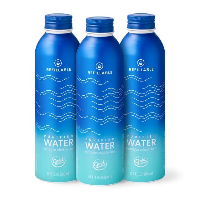 Gold Emblem Refillable Purified Water, 3 Pack 20.3 oz.